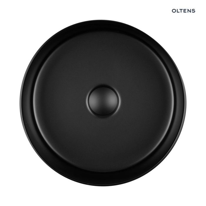 Lagde umywalka 35,5 cm nablatowa okrągła z powłoką SmartClean Czarny mat 40804300 Oltens