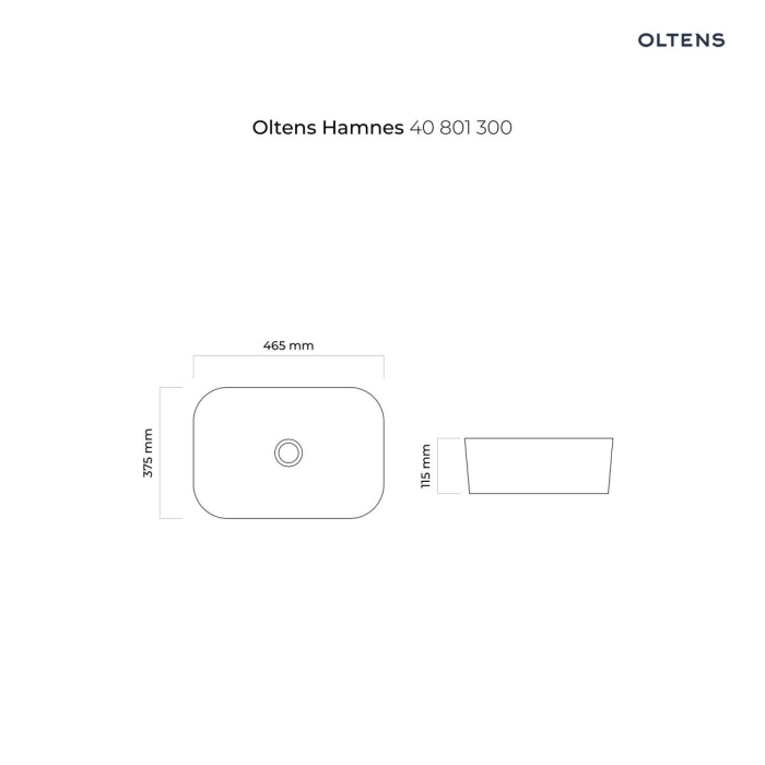 Hamnes umywalka 46,5x37,5 cm nablatowa owalna z powłoką SmartClean Czarny mat 40801300 Oltens
