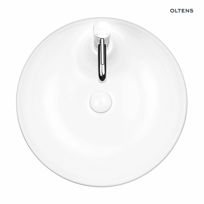 Lysake umywalka 48,5 cm nablatowa okrągła biała 41307000 Oltens