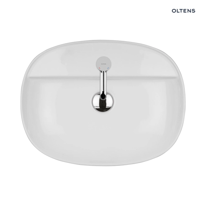 Hamnes Thin umywalka 51x39 cm nablatowa owalna z powłoką SmartClean biała 41813000 Oltens