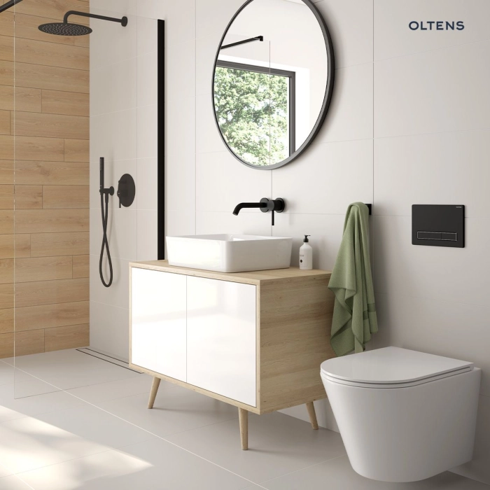 Torne przycisk spłukujący do WC Czarny mat/Chrom/Czarny mat 57101300 Oltens