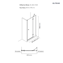Disa drzwi prysznicowe 90 cm wnękowe 21204100 Oltens