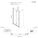 Trana kabina prysznicowa 90x90 cm kwadratowa drzwi ze ścianką 20004100 Oltens