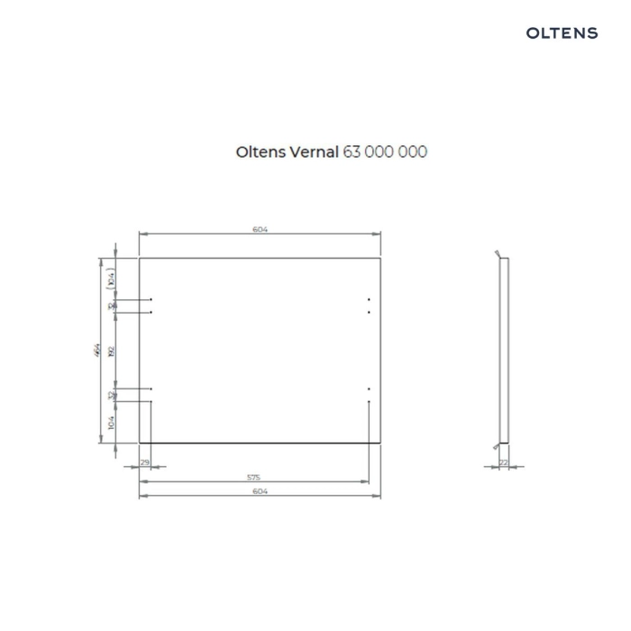 Vernal blat 60 cm naszafkowy Biały połysk 63000000 Oltens