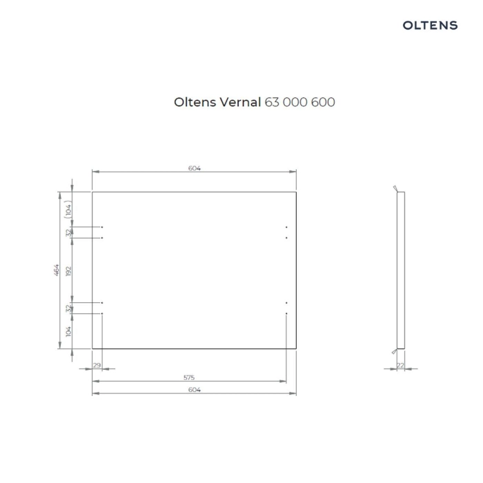 Vernal blat 60 cm naszafkowy dąb 63000600 Oltens