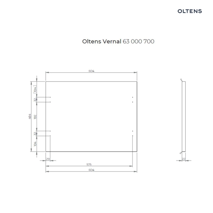 Vernal blat 60 cm naszafkowy Szary mat 63000700 Oltens