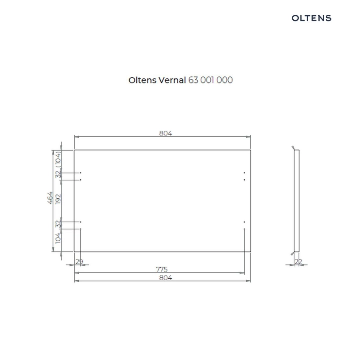 Vernal blat 80 cm naszafkowy Biały połysk 63001000 Oltens