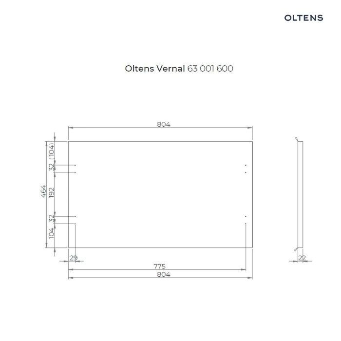 Vernal blat 80 cm naszafkowy dąb 63001600 Oltens