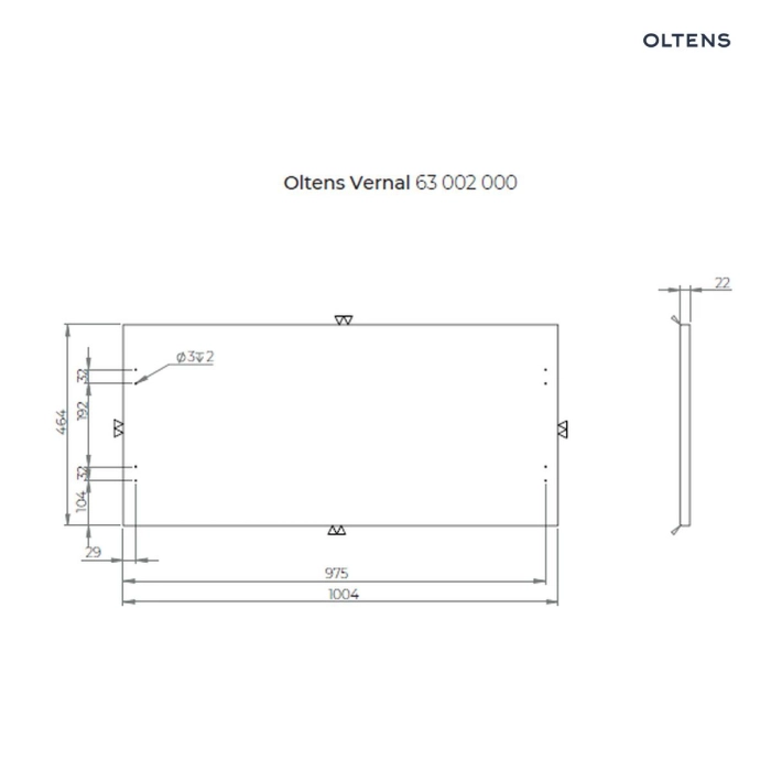 Vernal blat 100 cm naszafkowy Biały połysk 63002000 Oltens