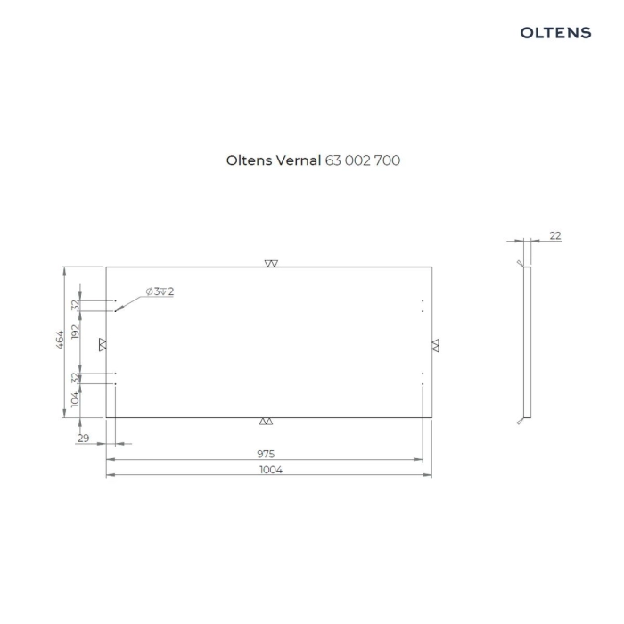 Vernal blat 100 cm naszafkowy Szary mat 63002700 Oltens