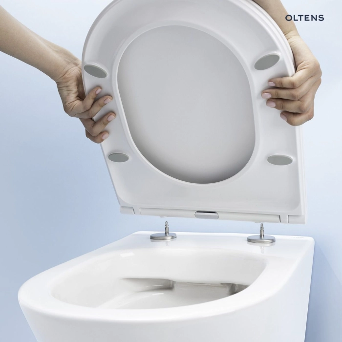 Zestaw Hamnes miska WC wisząca PureRim z powłoką SmartClean z deską wolnoopadającą Slim 42515000 Oltens