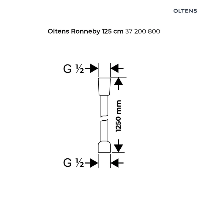 Ronneby wąż prysznicowy 125 cm Złoty połysk 37200800 Oltens