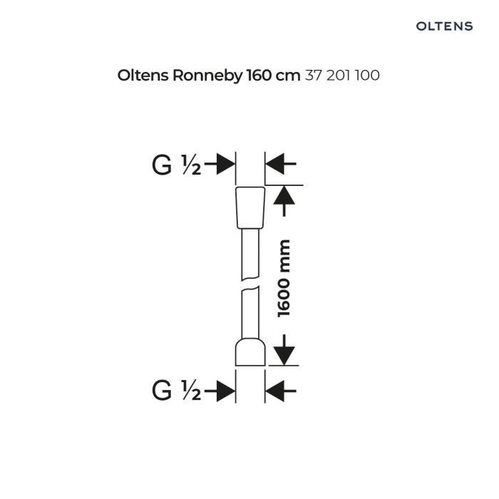 Ronneby wąż prysznicowy 160 cm Chrom 37201100 Oltens