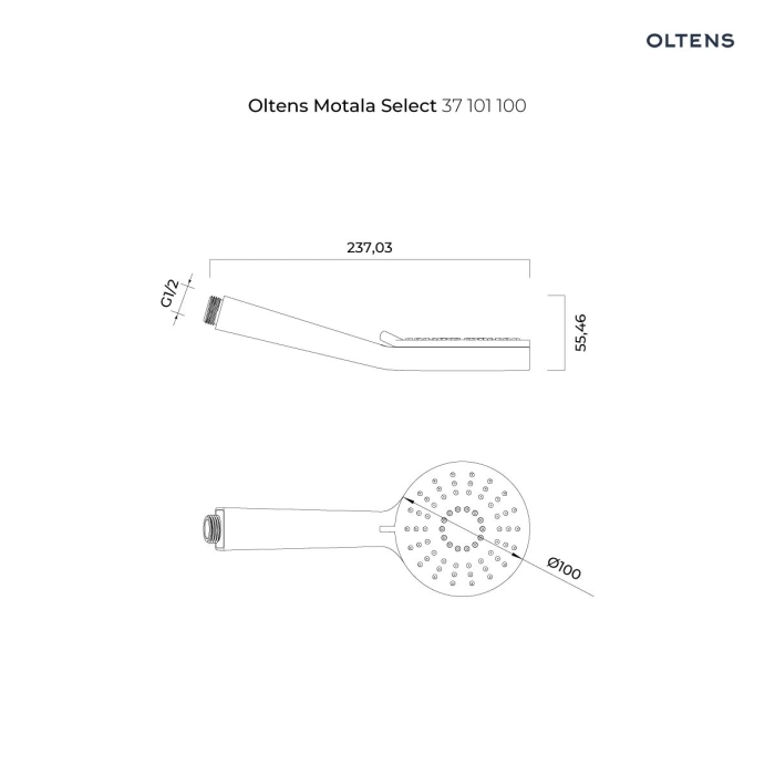 Motala Select słuchawka prysznicowa Chrom 37101100 Oltens