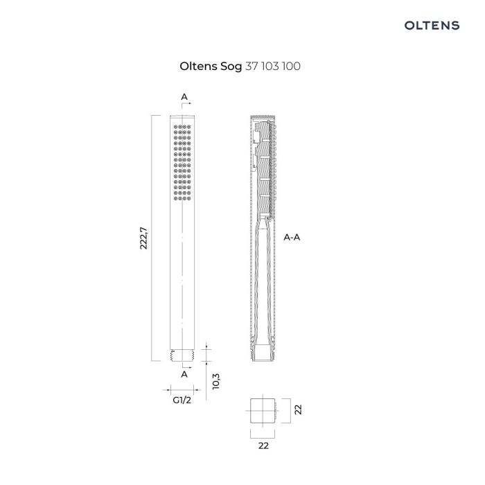 Sog słuchawka prysznicowa Czarny mat 37103300 Oltens