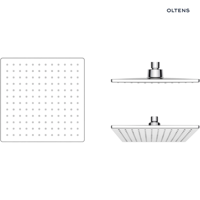 Atran (S) zestaw prysznicowy termostatyczny z deszczownicą kwadratową Chrom 36501100 Oltens