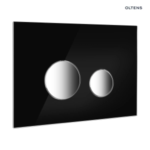 Lule przycisk spłukujący do WC szklany Czarny/Chrom 57201310 Oltens