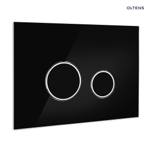 Lule przycisk spłukujący do WC szklany Czarny/Chrom/Czarny 57201300 Oltens