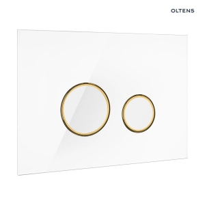 Lule przycisk spłukujący do WC szklany Biały/Złoty mat/Biały 57203000 Oltens