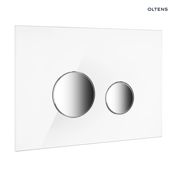 Lule przycisk spłukujący do WC szklany Biały/Chrom 57201010 Oltens