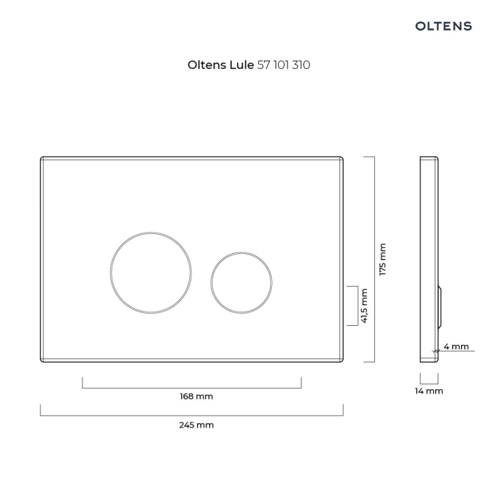Lule przycisk spłukujący do WC szklany Czarny/Chrom 57201310 Oltens