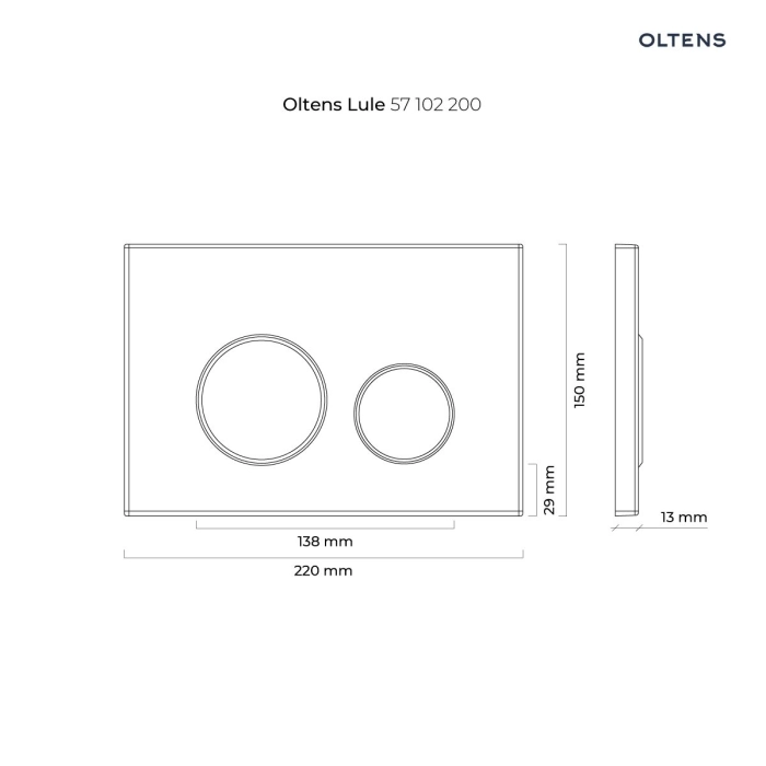 Lule przycisk spłukujący do WC Chrom matowy 57102200 Oltens