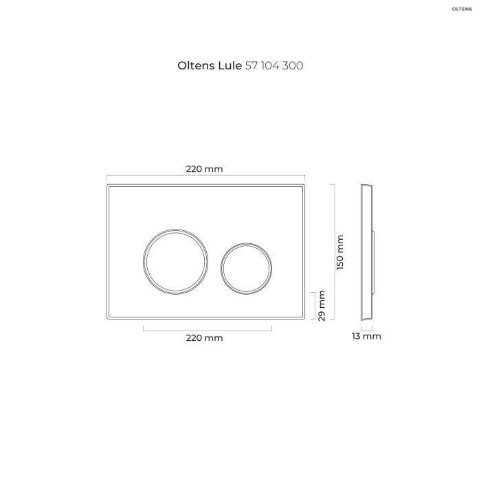 Lule przycisk spłukujący do WC Czarny mat 57104300 Oltens