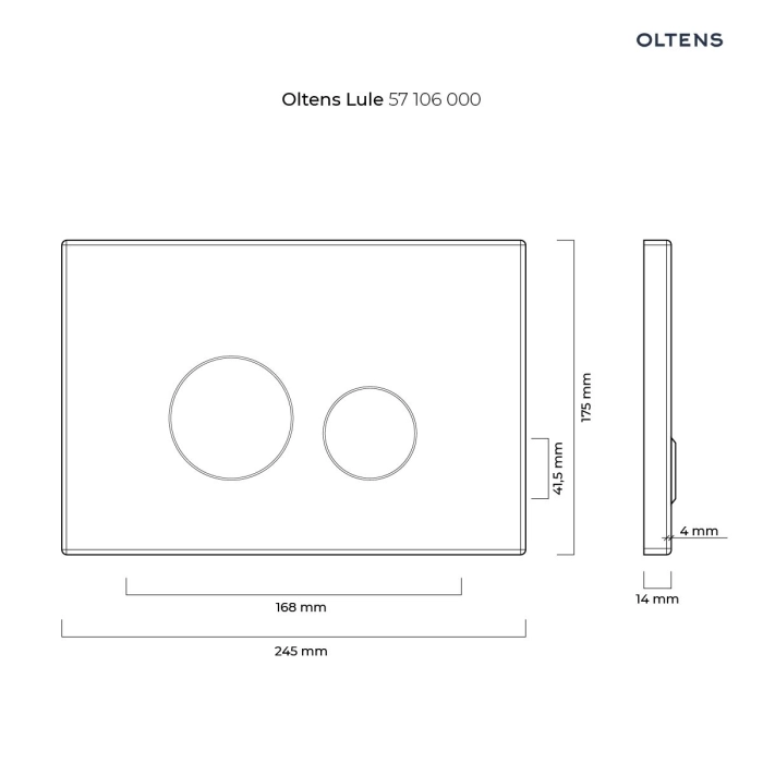 Lule przycisk spłukujący do WC szklany Biały/Chrom/Biały 57201000 Oltens