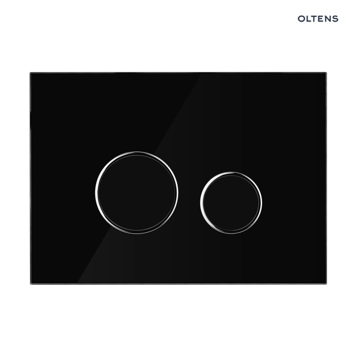 Lule przycisk spłukujący do WC szklany Czarny/Chrom/Czarny 57201300 Oltens