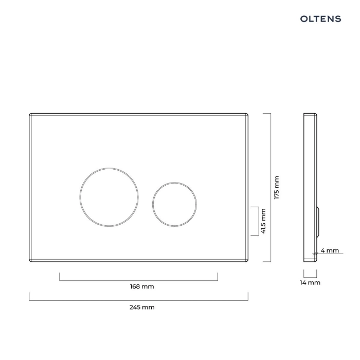 Lule przycisk spłukujący do WC szklany Czarny/Złoty mat/Czarny 57203300 Oltens