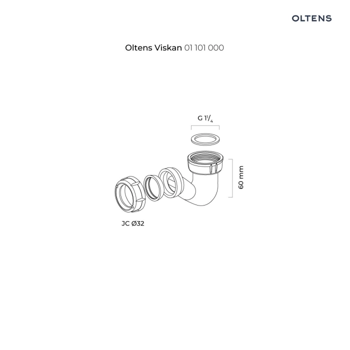 Viskan syfon bidetowy Plastikowy 01101000 Oltens