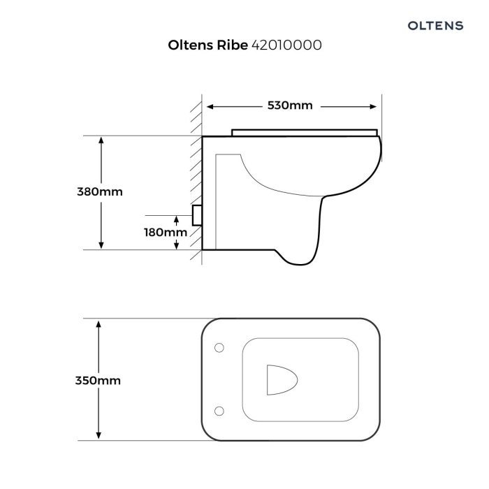 Ribe miska WC wisząca PureRim z deską wolnoopadającą biała 42010000 Oltens