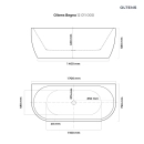 Begna wanna wolnostojąca przyścienna 170x75 cm akrylowa owalna Biały połysk 12011000 Oltens