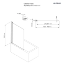 Fulla parawan nawannowy 1-częściowy 85x140 cm Chrom/szkło przezroczyste 23102100 Oltens