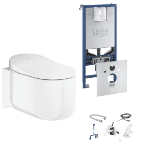Sensia arena zestaw toaleta myjąca + stelaż Rapid slx + zestaw do spłukiwania automatycznego biel alpejska 39598000+39354SH1+46944001 Grohe
