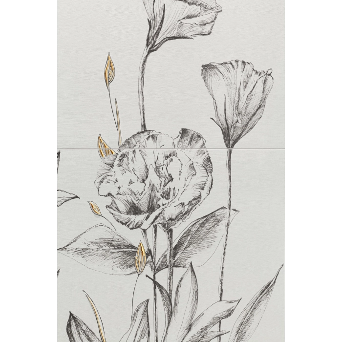 Obraz gresowy element 4 Velo bianco flowers 119,8x59,8x0,8 Tubądzin