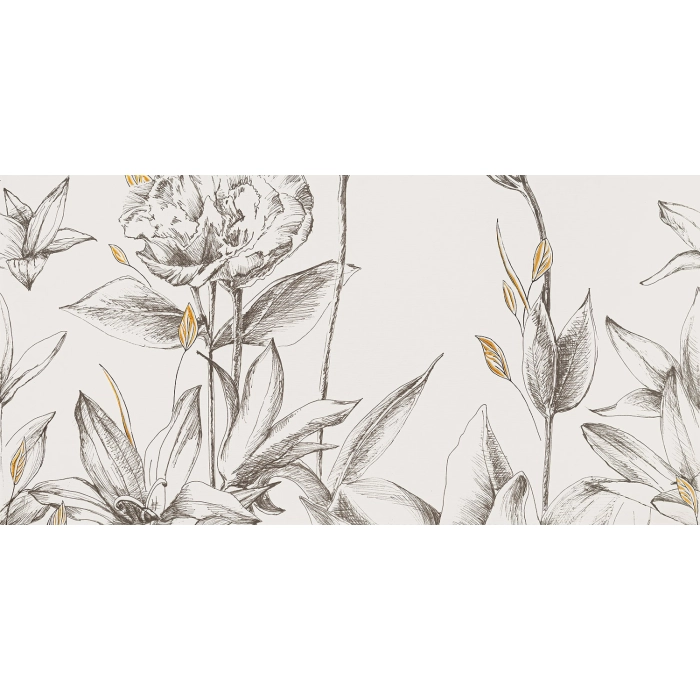 Obraz gresowy element 3 Velo bianco flowers 119,8x59,8x0,8 Tubądzin