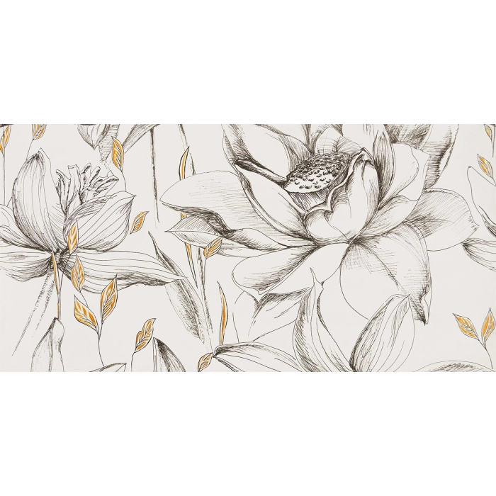 Domino Obraz gresowy element 2 Velo bianco flowers 119,8x59,8x0,8 Tubądzin