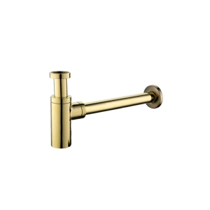 Syfon umywalkowy okrągły, regulowany, przyłącze1 1/4, odpływ 32mm, złoty
