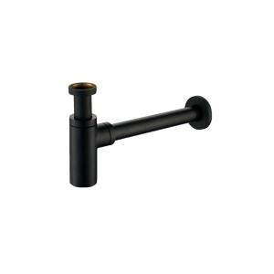 Syfon umywalkowy okrągły, regulowany, przyłącze1 1/4, odpływ 32mm, czarny mat