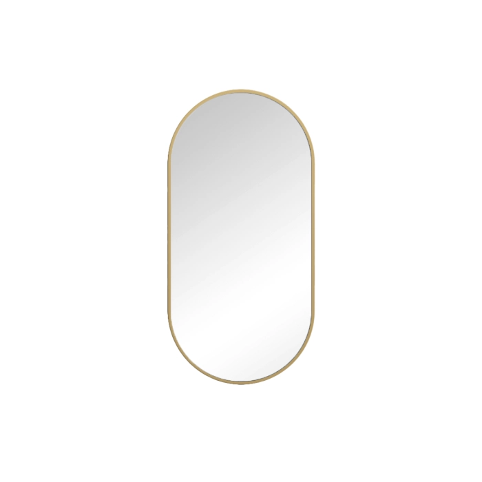 VIRGO lustro owalne 500x1000 mm, rama złota szczotkowana, LED neutralny
