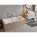 Alvi Slim Wanna asymetryczna do zabudowy, akrylowa, z przelewem, 1600x900 mm, lewa