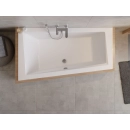 Alvi Slim Wanna asymetryczna do zabudowy, akrylowa, z przelewem, 1600x900 mm, lewa