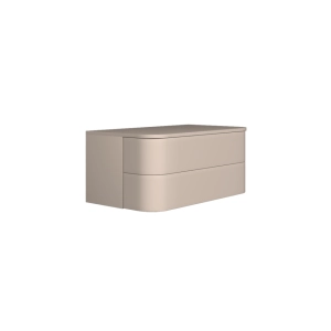 JOY 88  Szafka wisząca półokrągła z blatem 880x505x390 mm, dwie szuflady push to open (blum) + soft close, kolor: beżowy mat