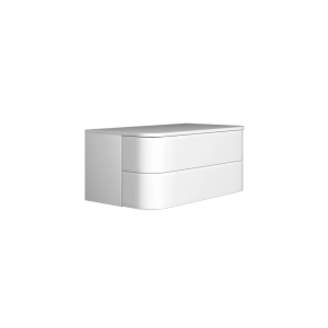 JOY 88  Szafka wisząca półokrągła z blatem 880x505x390 mm, dwie szuflady push to open (blum) + soft close, kolor: biały mat