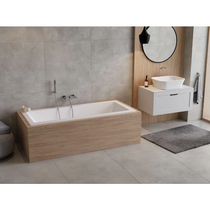 Ellen Slim Wanna prostokątna do zabudowy, akrylowa, z przelewem, 1700x700 mm