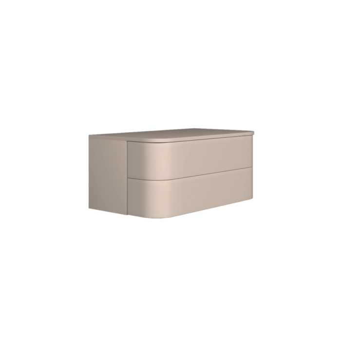 JOY 88  Szafka wisząca półokrągła z blatem 880x505x390 mm, dwie szuflady push to open (blum) + soft close, kolor: beżowy mat