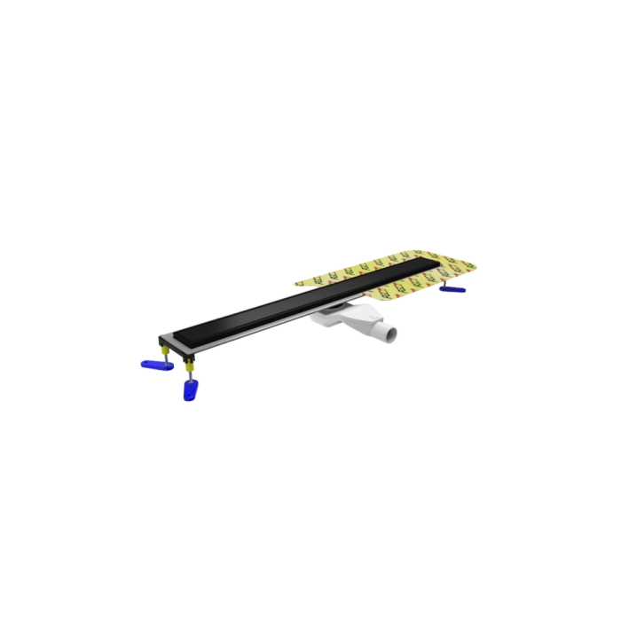Odpływ liniowy + mankiet + nóżki  L=70 cm - kolor czarny mat