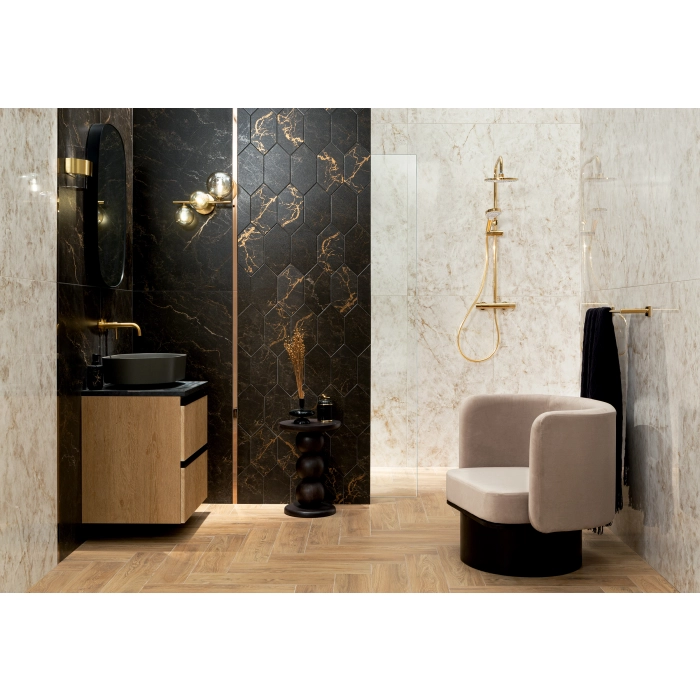 Domino Dekor ścienny Caramell gold form 22,5x14,8 Tubądzin