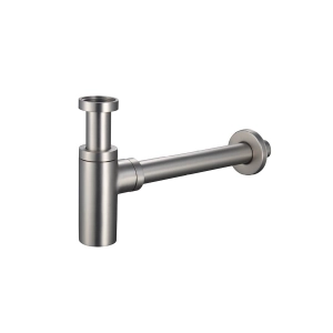 Syfon umywalkowy okrągły, regulowany, przyłącze1 1/4, odpływ 32mm, nikiel szczotkowany mat